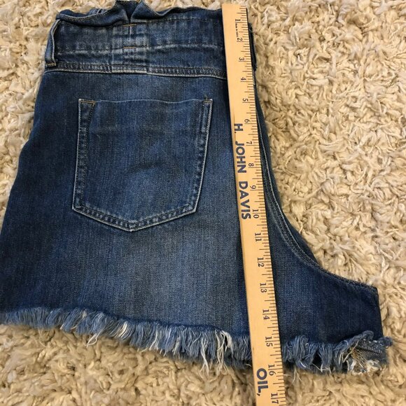 We The Free Shorts Women's Sz XL Paper bag Denim Button Fly High Waist - Picture 6 of 6